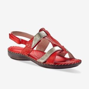Blancheporte Dvojfarebné sandále, červené červená/zlatá 41