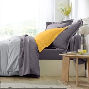 Blancheporte Jednofarebná posteľná súprava zn. Colombine z bavlny antracitová obliečka na vank. 63x63cm+lem