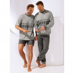 Blancheporte Pruhované pyžamo so šortkami sivá 147/156
