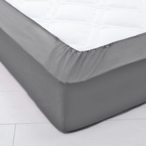 Blancheporte Napínacia jednofarebná plachta na polohovacie postele, hĺbka rohov 26 cm antracitová napínacia plachta 180x200cm