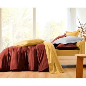 Blancheporte Jednofarebná posteľná súprava zn. Colombine z bavlny terakota napínacia plachta 160x200cm