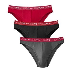 Blancheporte Bavlnené slipy, súpr. 3 ks červená+čierna+sivá XL