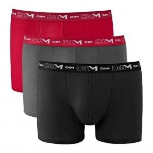 Blancheporte Boxerky Dim, súprava 3 ks červená+čierna+sivá XL