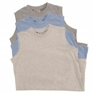Blancheporte Tričko bez rukávov, súprava 3ks ražný+sivý+modrý melír 97/106 (L)