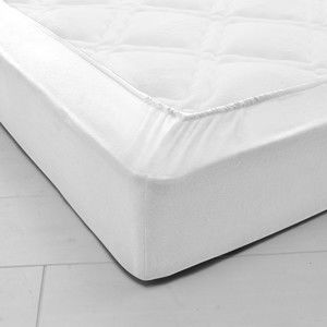 Blancheporte Napínacia posteľná plachta pre vysoké matrace, flanel biela napínacia plachta 90x190cm