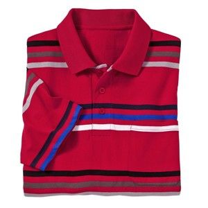 Blancheporte Pruhované polo tričko s krátkymi rukávmi červená prúžky 117/126 (XXL)