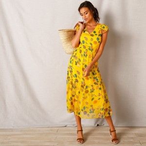 Blancheporte Dlhé šaty s potlačou žltá 52