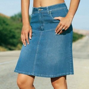 Blancheporte Rozšírená džínsová sukňa zapraná modrá 50