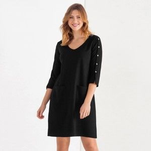 Blancheporte Šaty z úpletu Milano, jednofarebné čierna 58