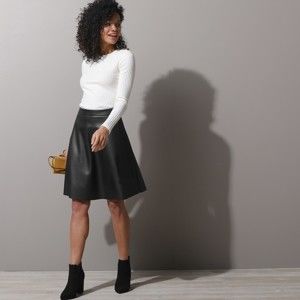 Blancheporte Krátka koženková (1) sukňa čierna 40
