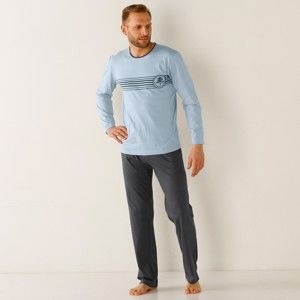 Blancheporte Pyžamo s nohavicami, bavlnený džersej sivá/antracitová 107/116 (XL)