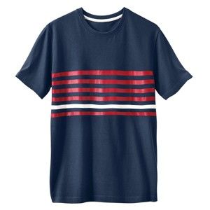 Blancheporte Pyžamové tričko s pruhmi a krátkymi rukávmi nám.modrá/červená 117/126 (XXL)