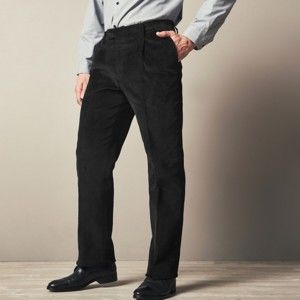 Blancheporte Menčestrové nohavice, pružný pás čierna 54