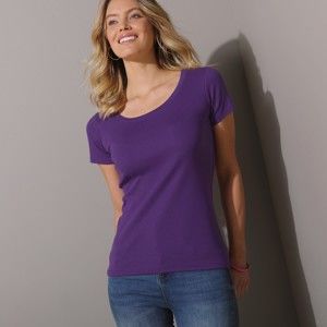 Blancheporte Jednofarebné tričko s krátkymi rukávmi fialová 54