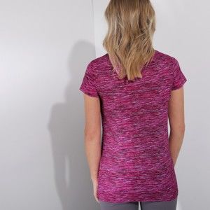 Blancheporte Melírované tričko s krátkymi rukávmi purpurový melír 54