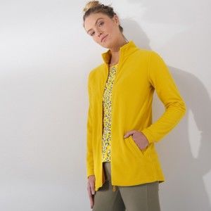 Blancheporte Fleecová bunda na zips žltá 54