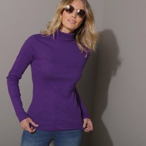 Blancheporte Jednofarebné tričko s rolákom fialová 42/44