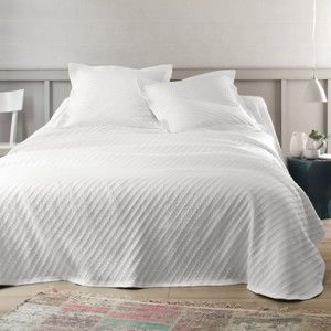 Blancheporte Prikrývka na posteľ s reliéfnym vzorom biela obliečka na vank. 65x65cm