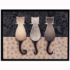 Blancheporte Rohožka, motív mačky sivá/čierna 40x60cm