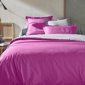 Blancheporte Jednofarebná posteľná bielizeň, bavlnený perkál indická ružová/ sivá obliečka na vank. 63x63cm+lem