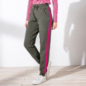 Blancheporte Športové nohavice, dvojfarebné khaki/ružová 52