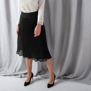 Blancheporte Midi plisovaná sukňa čierna 52