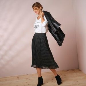 Blancheporte Plisovaná sukňa s pružným pásom čierna 54