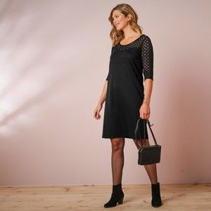 Blancheporte Šaty s čipkou čierna 50