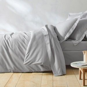 Blancheporte Jednofarebná posteľná bielizeň, zn. Colombine, bio bavlna sivá napínacie plachta 90x190cm