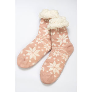 Blancheporte Ponožky zimné, snehové vločky ružová 35-42