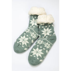 Blancheporte Ponožky zimné, snehové vločky tyrkysová 35-42