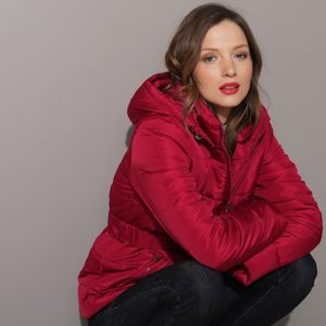 Blancheporte Krátka prešívaná bunda s opaskom tmavá červená 50