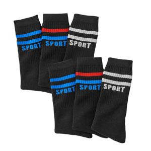 Blancheporte Športové ponožky, súprava 6 párov čierna 39/42