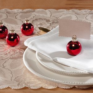 Blancheporte Vianočné menovky na stôl, sada 4 ks červená