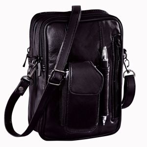 Blancheporte Kožená taška s vreckami čierna