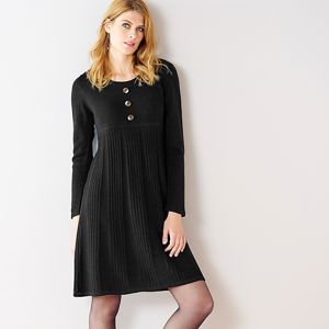 Blancheporte Pulóvrové šaty s gombíkmi čierna 52