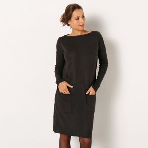 Blancheporte Pulóvrové šaty s vreckami čierna 54