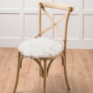 Blancheporte Podložka na stoličku, imitácia kožušiny, 2 ks prírodná sada 2ks/35cm