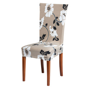 Blancheporte Poťah na stoličku s potlačou sivo-hnedá s bielymi kvetmi uni