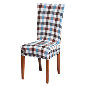 Blancheporte Poťah na stoličku s potlačou modro-hnedá kocka uni