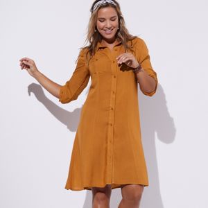 Blancheporte Košeľové šaty, jednofarebné karamelová 56