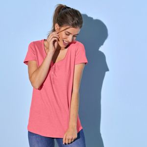 Blancheporte Tuniské tričko s melírom a krátkymi rukávmi ružový melír 50