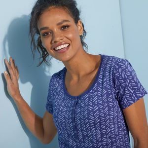 Blancheporte Tuniské tričko s potlačou a krátkymi rukávmi fialová 52