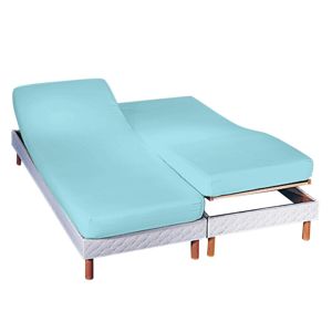 Blancheporte Napínacia jednofarebná plachta na polohovacie postele s hĺbkou rohov 26 cm blankytná modrá 160x200cm