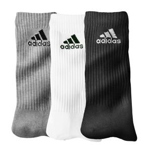 Blancheporte Ponožky "crew" zn. Adidas, súprava 3 párov biela+sivá+čierna 40/42