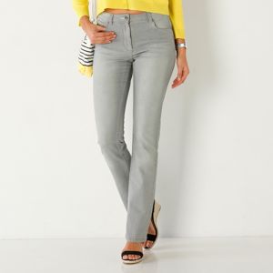Blancheporte Rovné džínsy s push-up efektom, pre vyššiu postavu svetle sivá 50