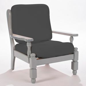 Blancheporte Pružný jednofarebný poťah na rustikálne kreslo sivá operadlo + sedadlo