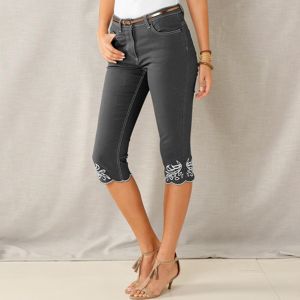 Blancheporte 3/4 džínsy s výšivkou sivá 46