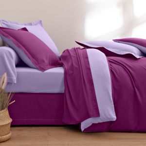 Blancheporte Dvojfarebná posteľná bielizeň, flanel zn. Colombine slivková/levanduľová obliečka na vank. 63x63cm+ lem