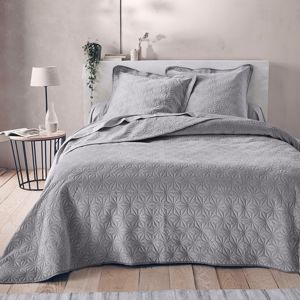 Blancheporte Prešívaná prikrývka na posteľ, zamatový vzhľad sivá 180x240cm